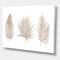 Designart - Tropical Beiges Leaves - Traditional Canvas Wall Art Print